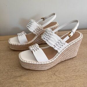 Veronica Beard Riya Espadrille Wedge in Coconut